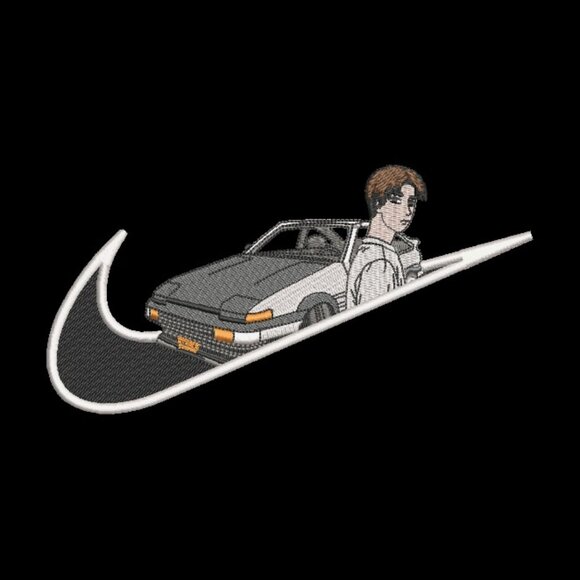 Nike Initial D Takumi HOODIE Embroidered Adult Unisex Sweatshirt Racing Anime - Picture 1 of 4